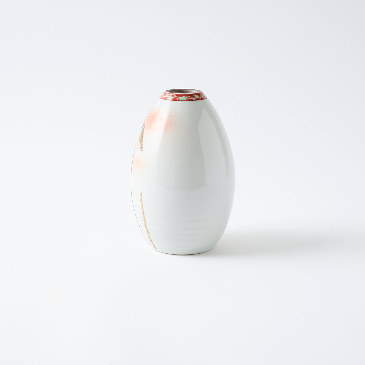 Perched Sparrow Japanese Flower Vase