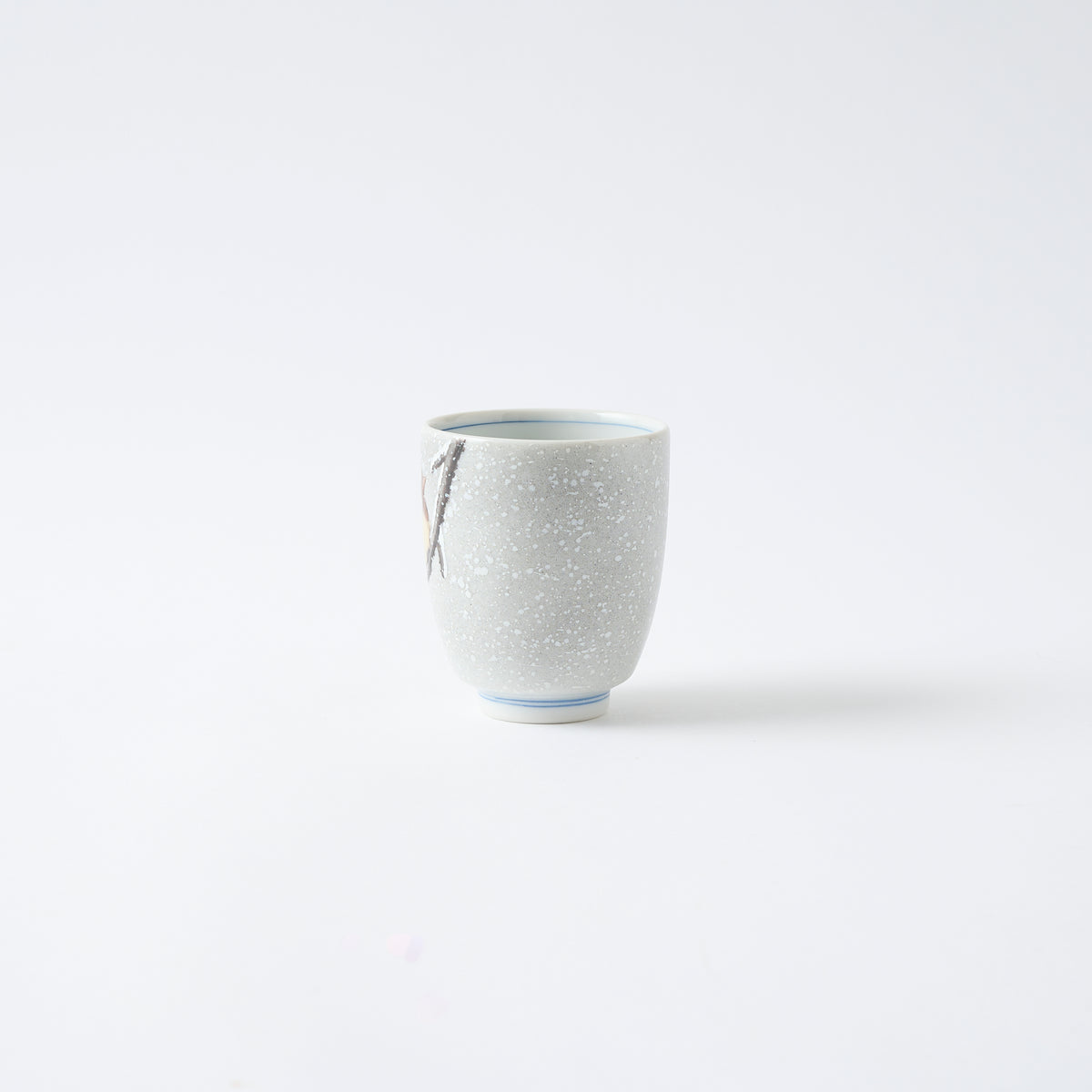 Sparrow in the Snow Japanese Yunomi Teacup