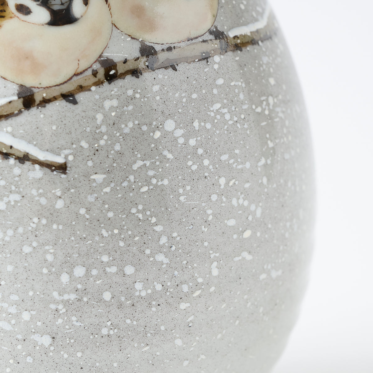 Twin Sparrows in the Snow Japanese Flower Vase