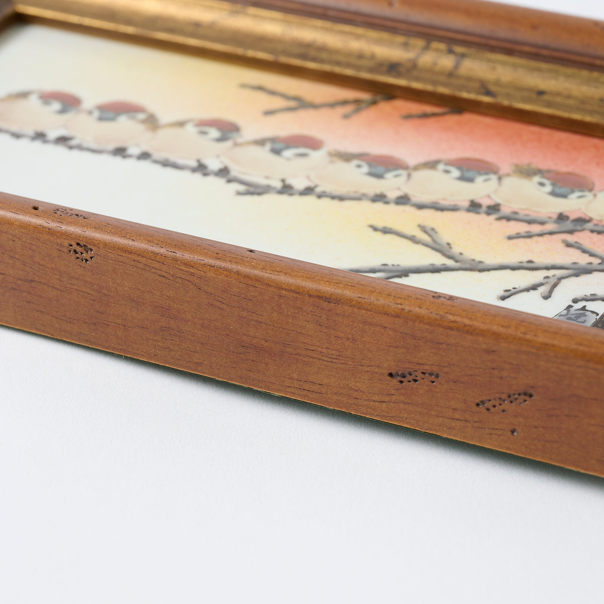 Flock of Sparrows Porcelain Plaque