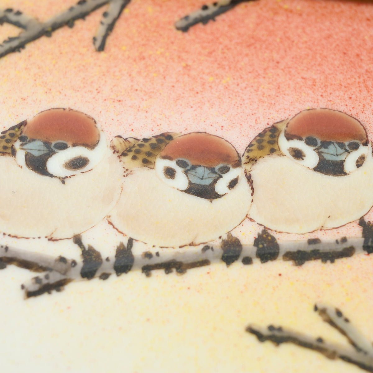 Flock of Sparrows Porcelain Plaque