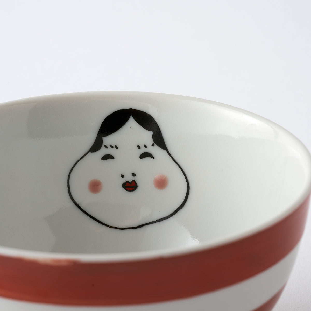 Okame and Hyottoko Rice Bowl Pair
