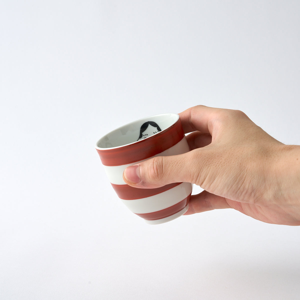 Okame and Hyottoko Japanese Yunomi Teacup Pair