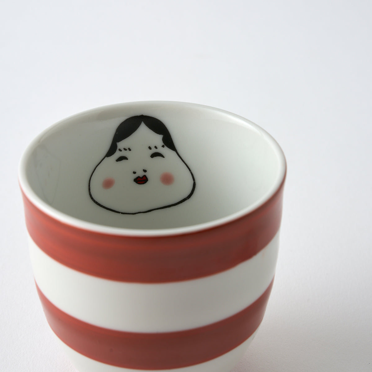 Okame and Hyottoko Japanese Yunomi Teacup Pair