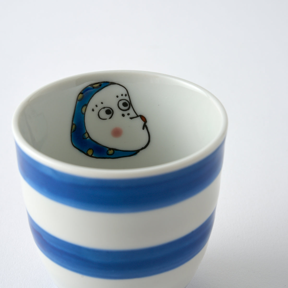 Okame and Hyottoko Japanese Yunomi Teacup Pair