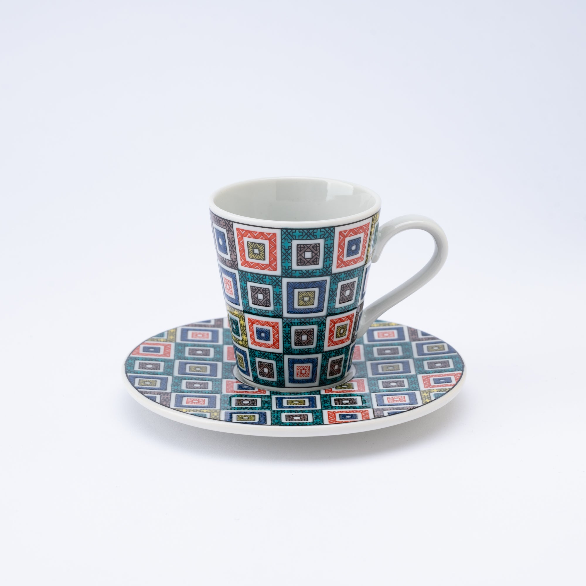 Modern Kutani Espresso Cup and Saucer