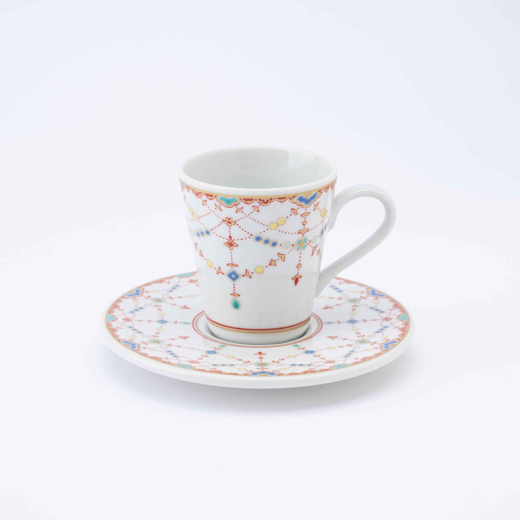Modern Kutani Espresso Cup and Saucer