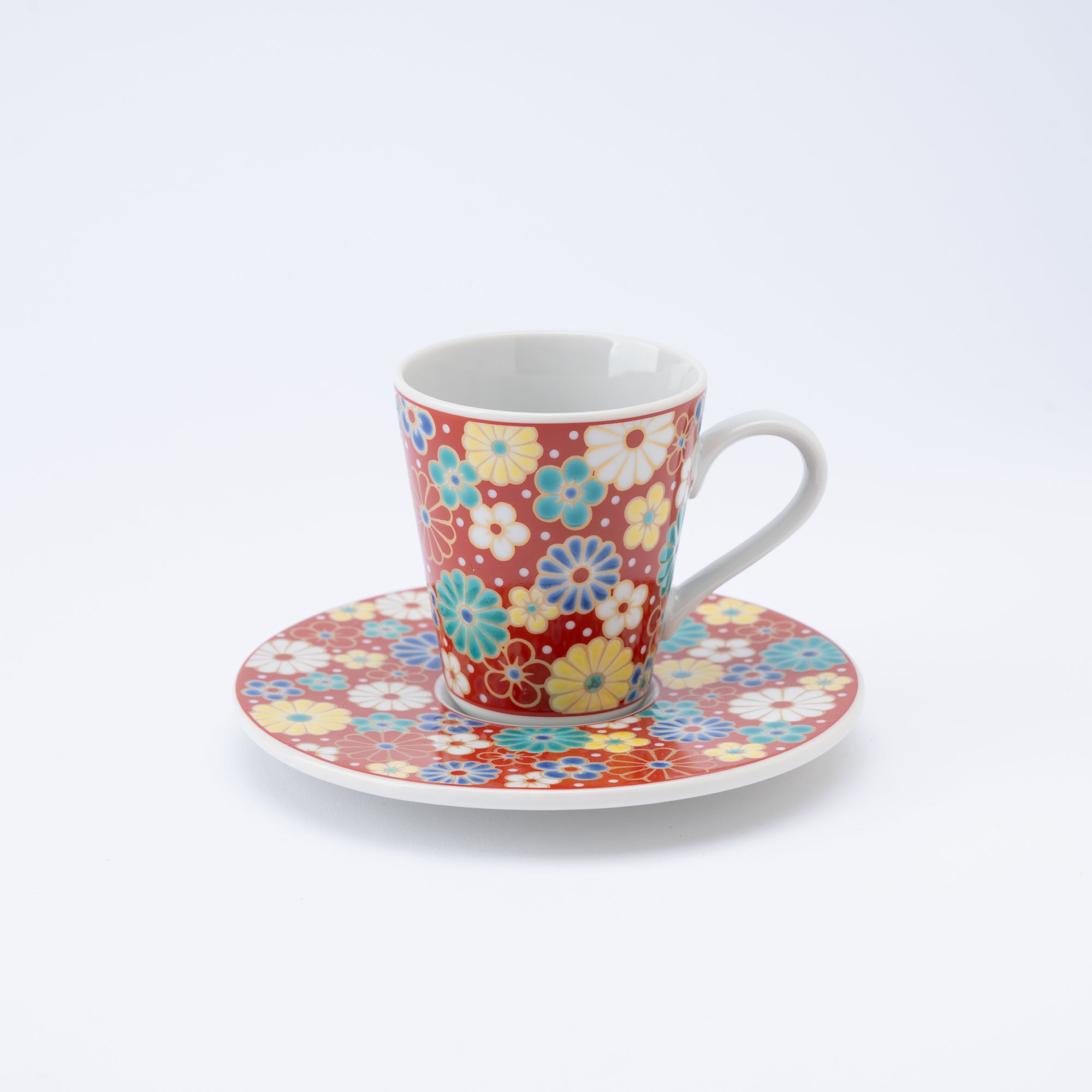 Modern Kutani Espresso Cup and Saucer