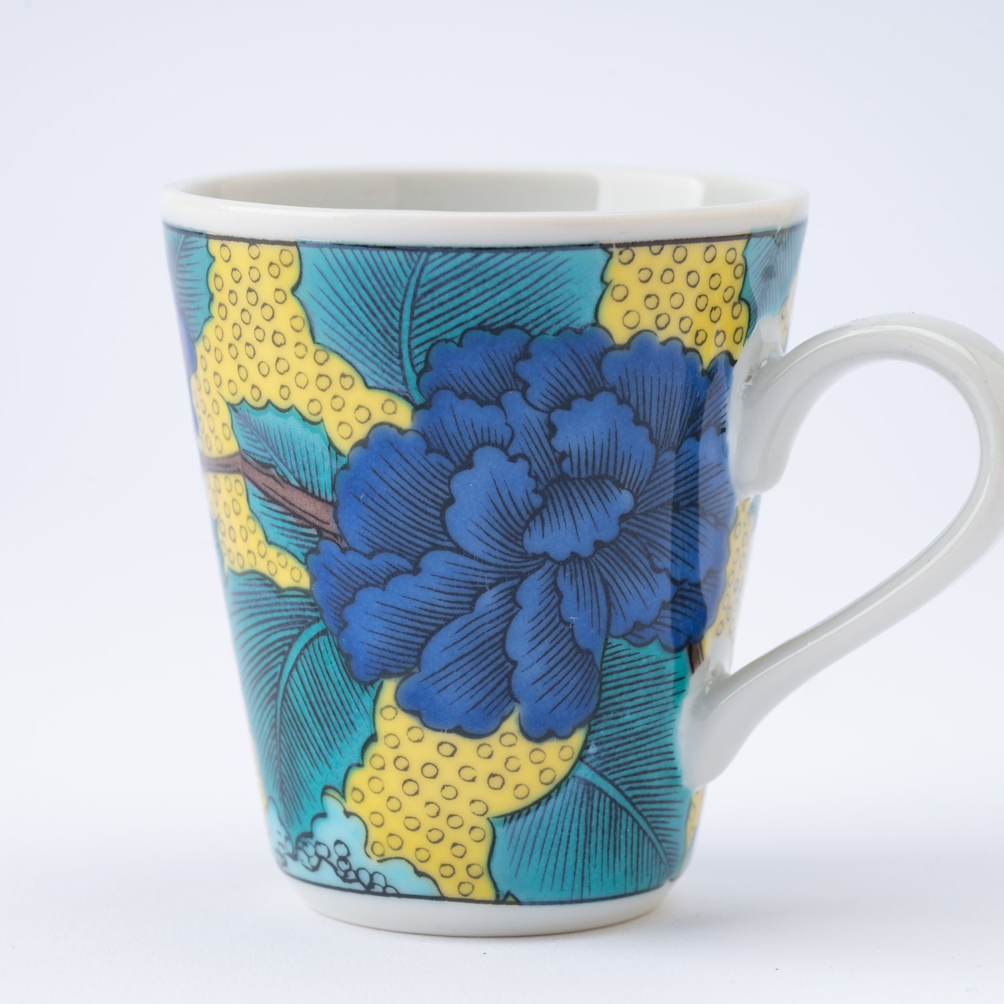 Modern Kutani Espresso Cup and Saucer