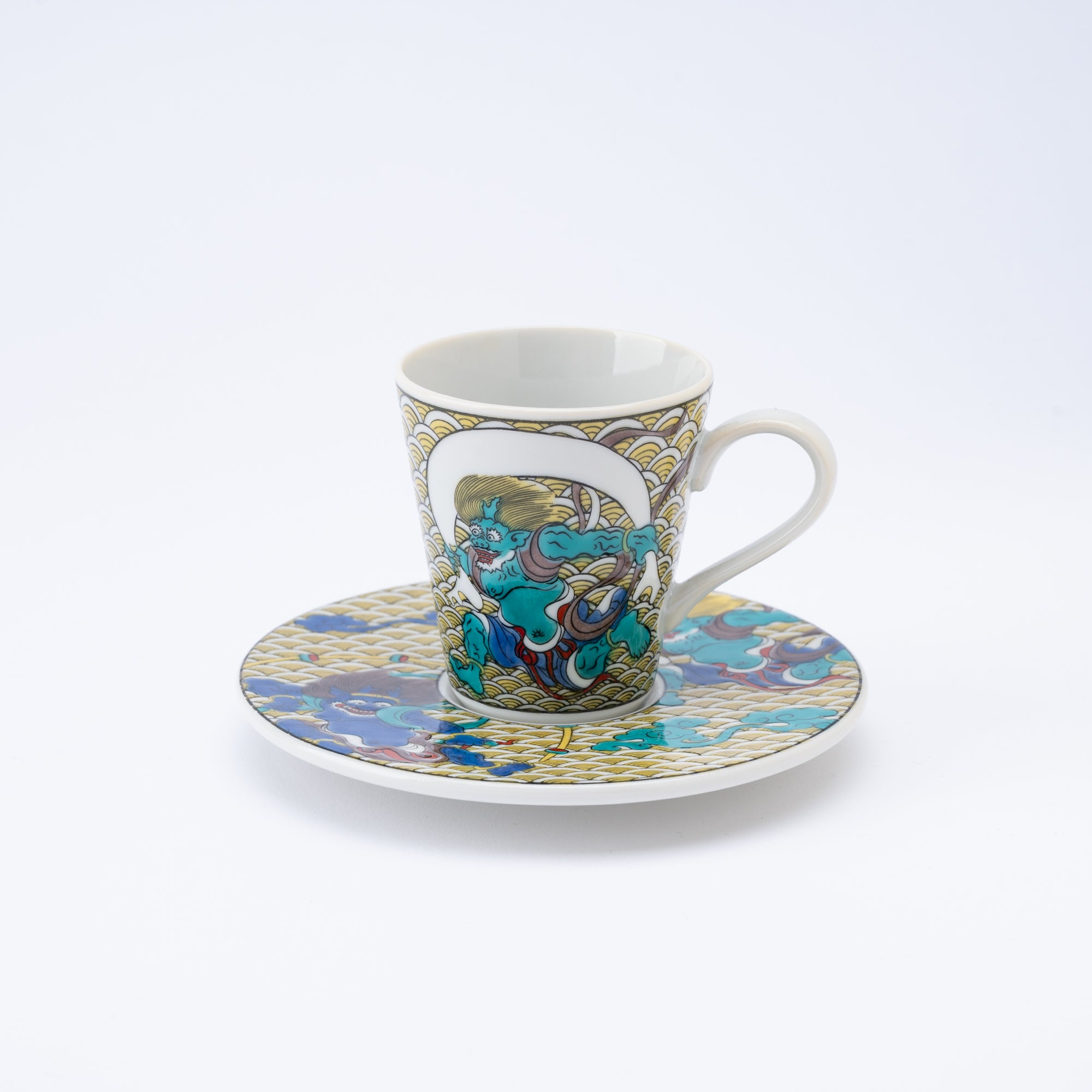 Modern Kutani Espresso Cup and Saucer