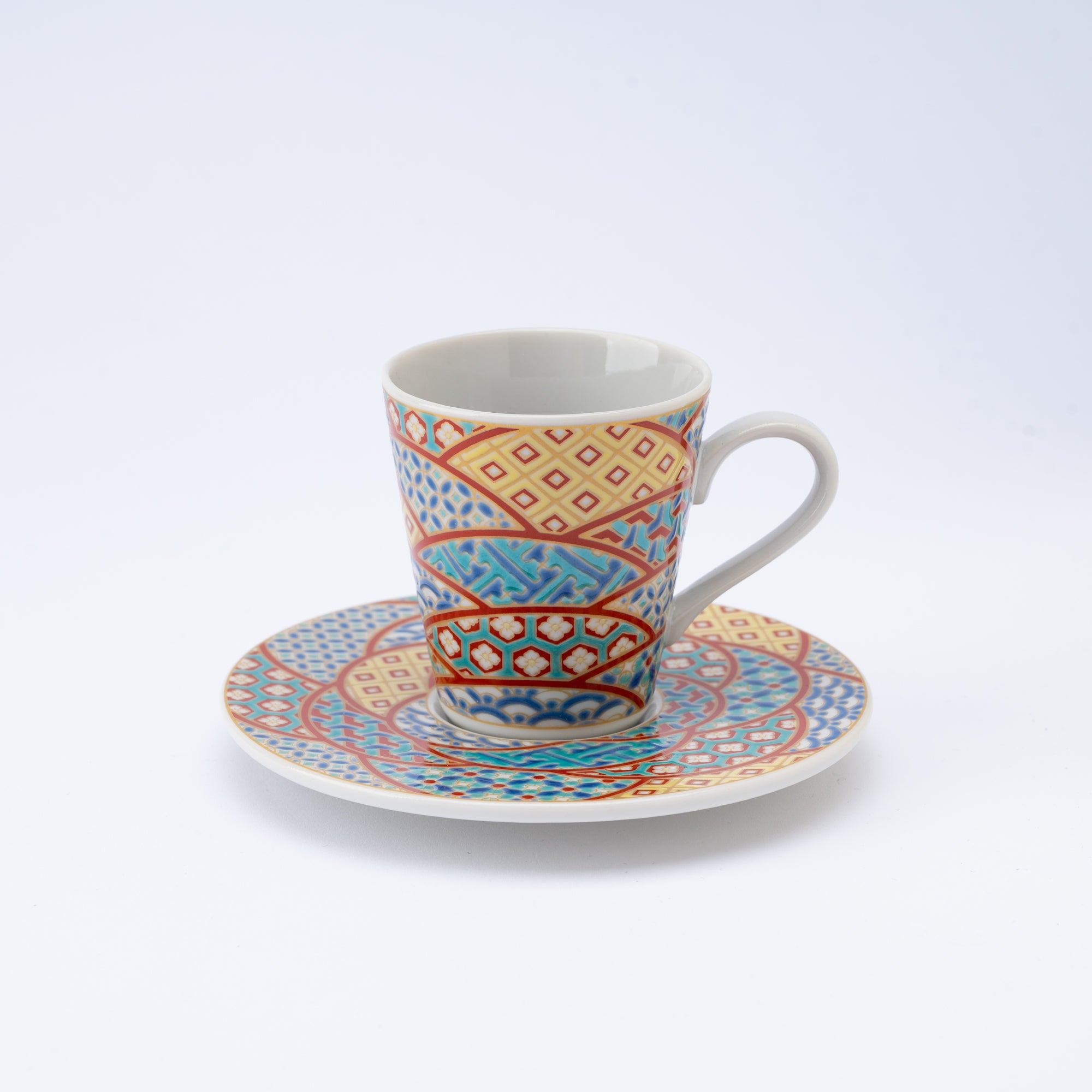 Modern Kutani Espresso Cup and Saucer