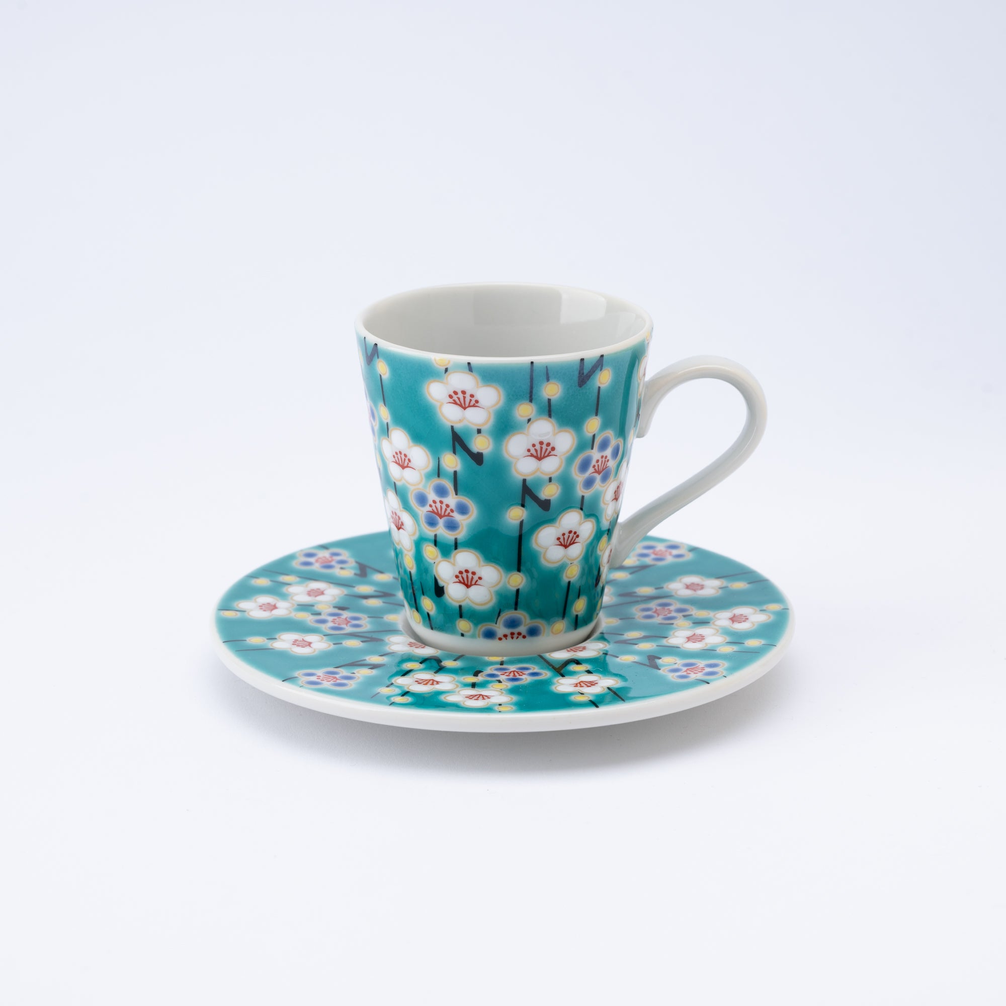 Modern Kutani Espresso Cup and Saucer