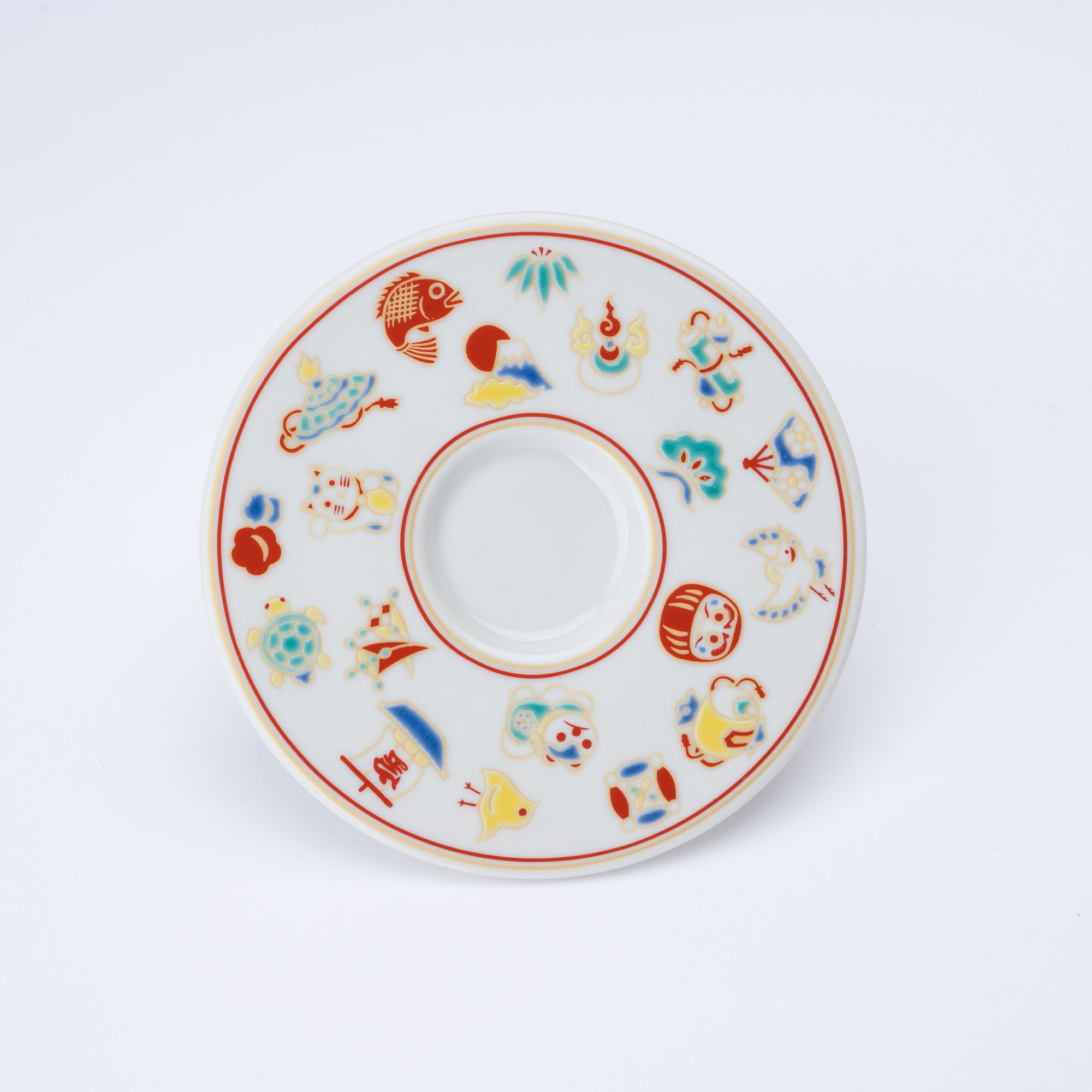 Modern Kutani Espresso Cup and Saucer