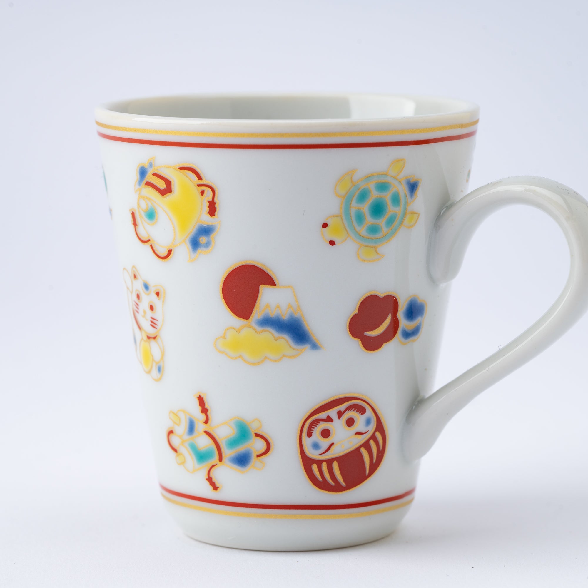 Modern Kutani Espresso Cup and Saucer