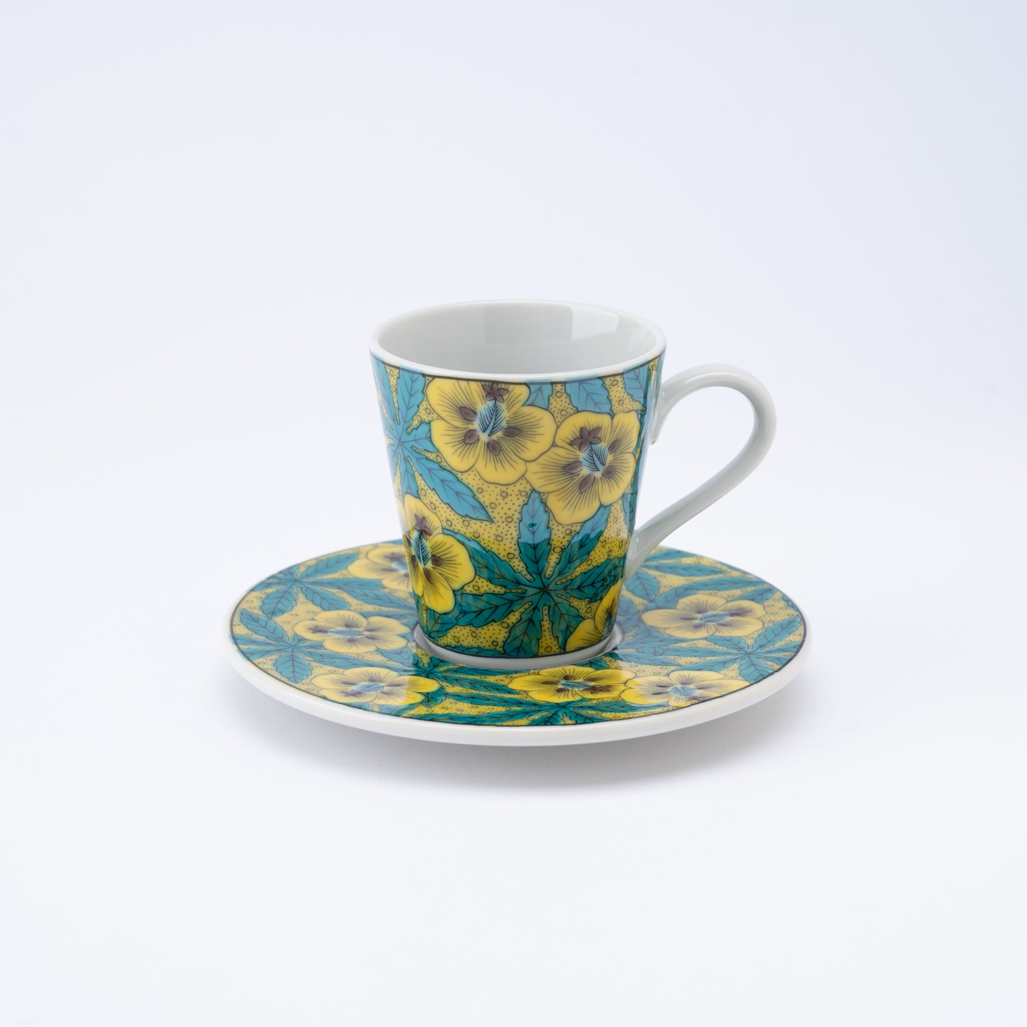 Modern Kutani Espresso Cup and Saucer