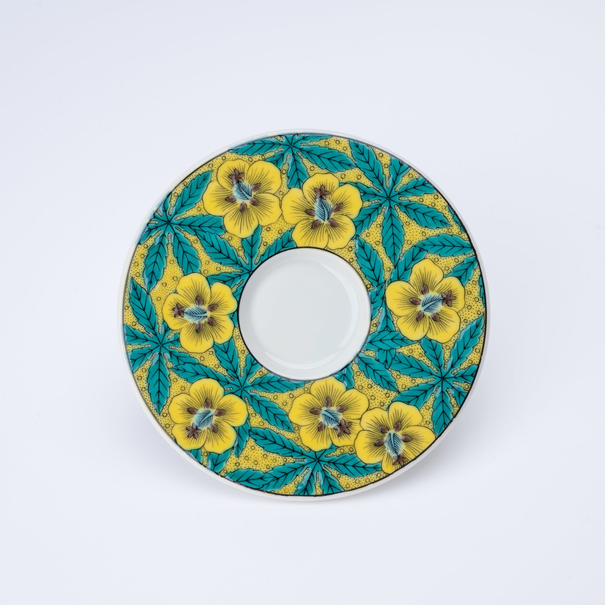 Modern Kutani Espresso Cup and Saucer