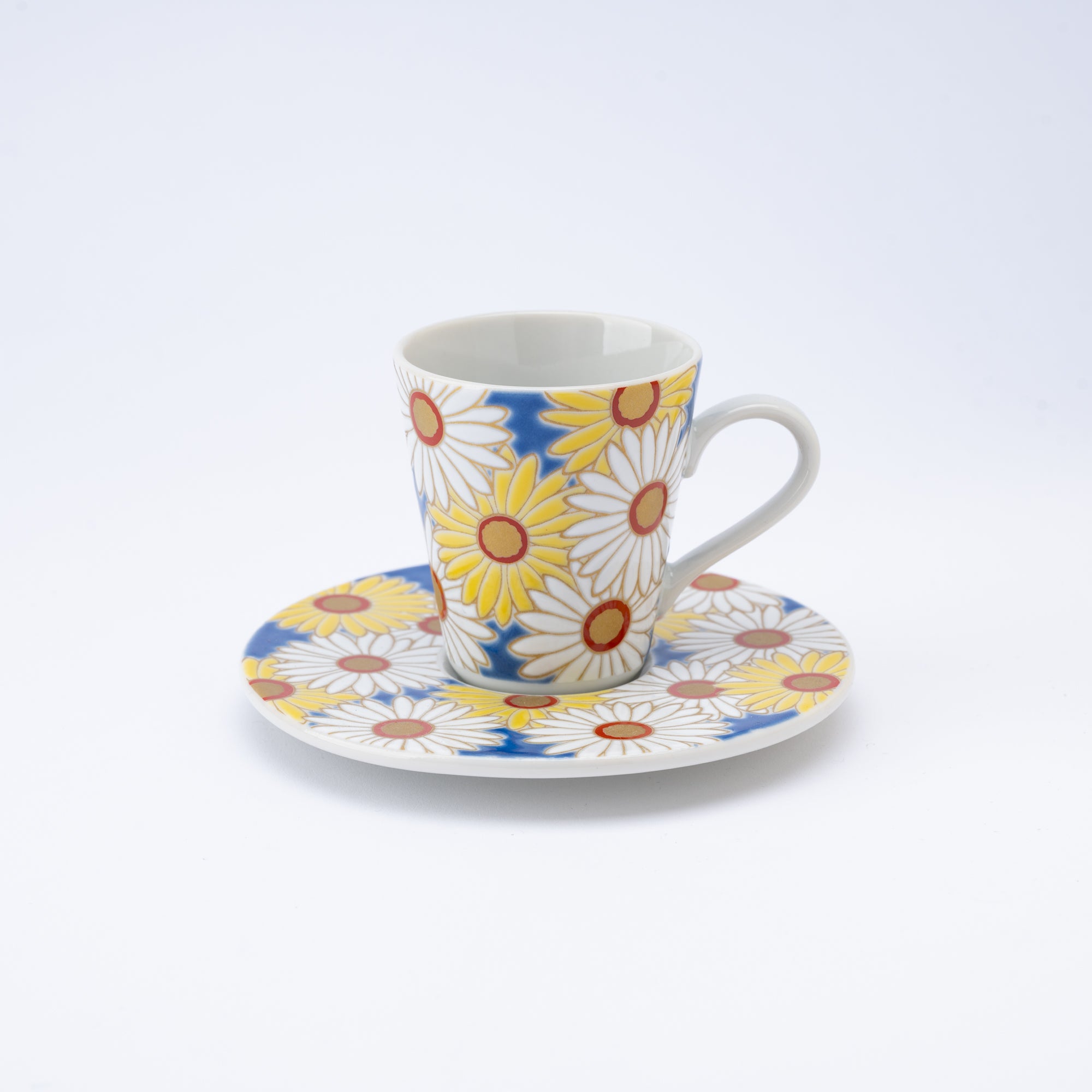 Modern Kutani Espresso Cup and Saucer