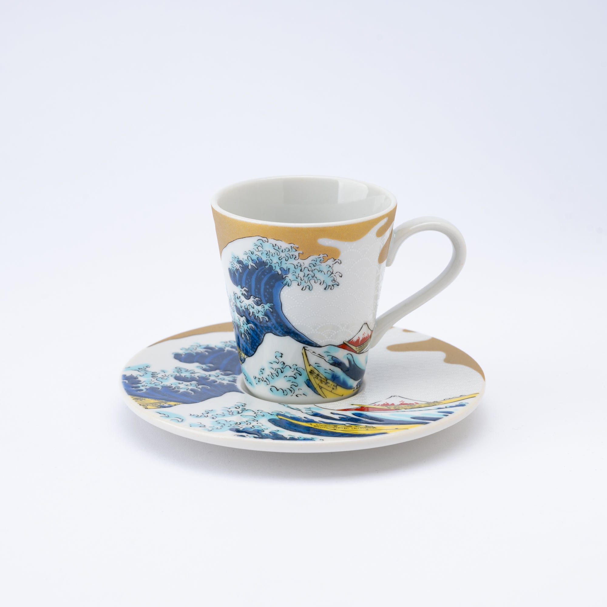 Modern Kutani Espresso Cup and Saucer