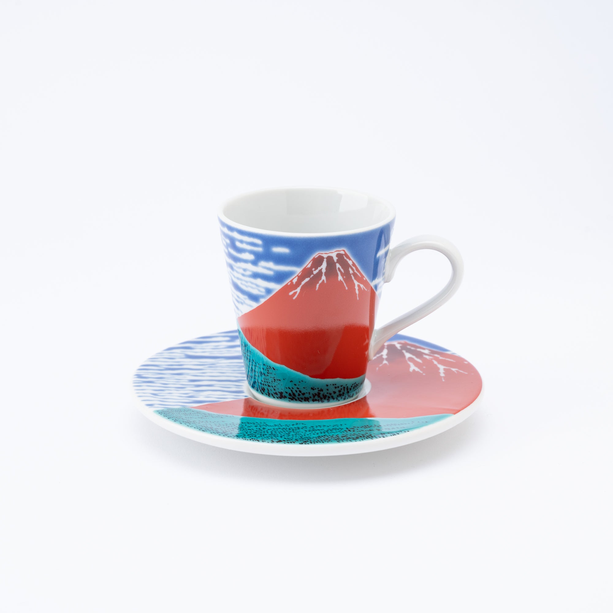 Modern Kutani Espresso Cup and Saucer