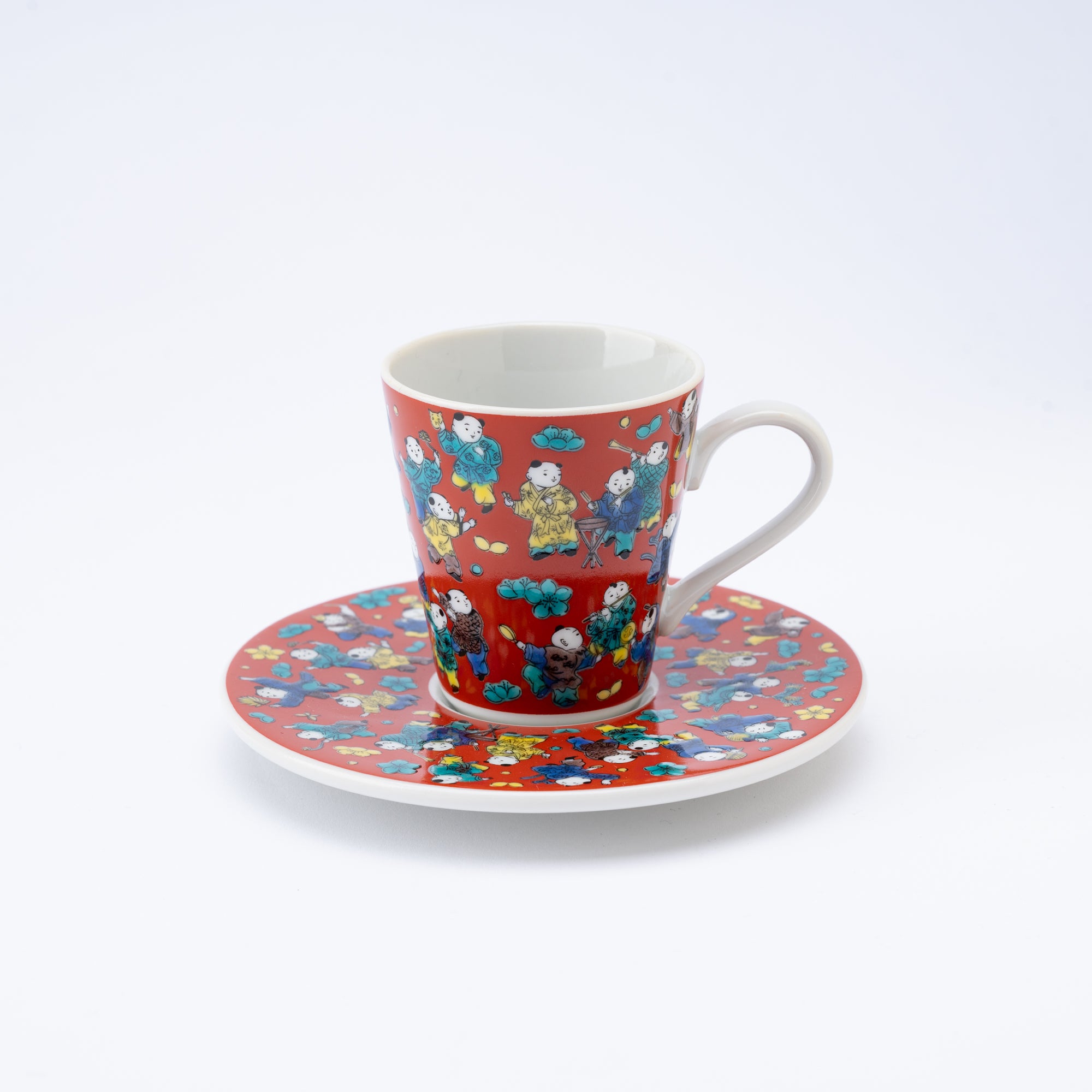 Modern Kutani Espresso Cup and Saucer