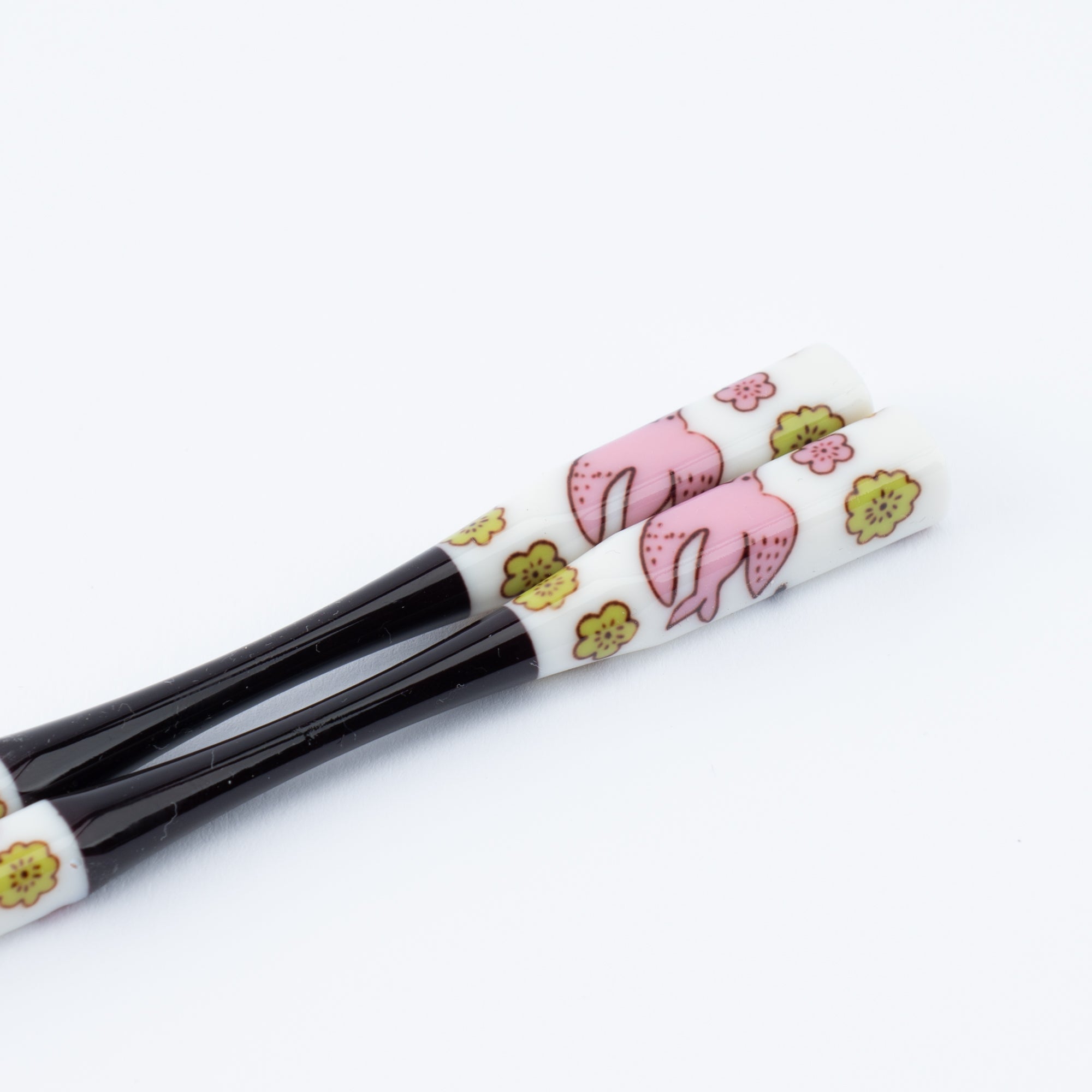 Pink and Blue Flowers Chopsticks Pair Set with Chopstick Rests
