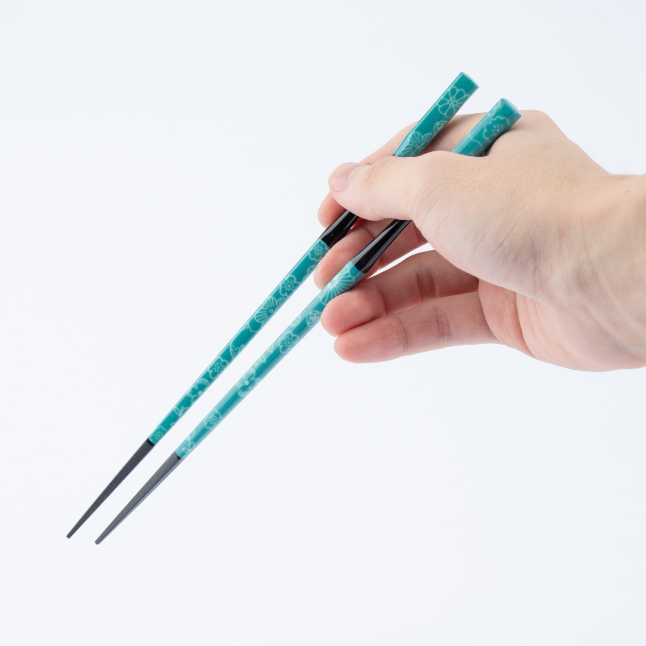 Red and Green Flowers Chopsticks Pair Set with Chopstick Rests