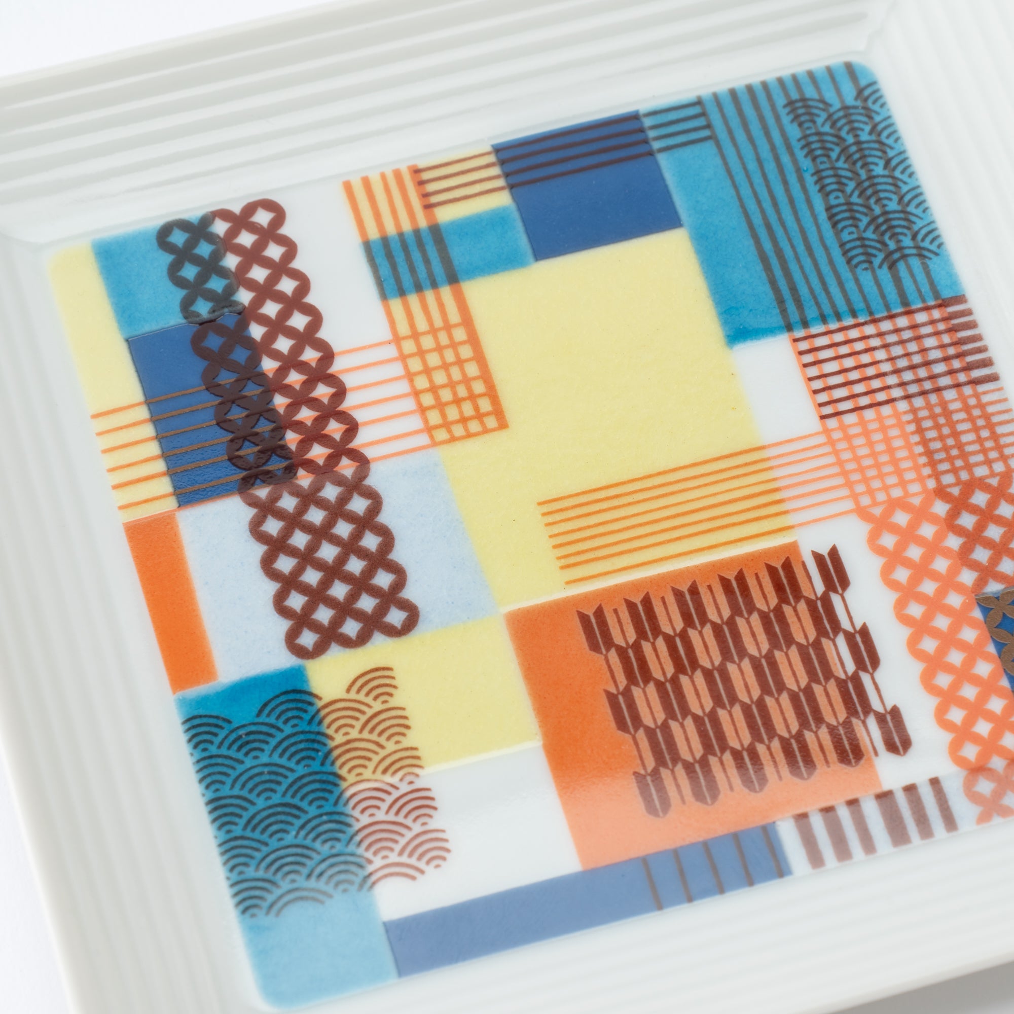 Geometric Patchwork Side Plate 5.5 in