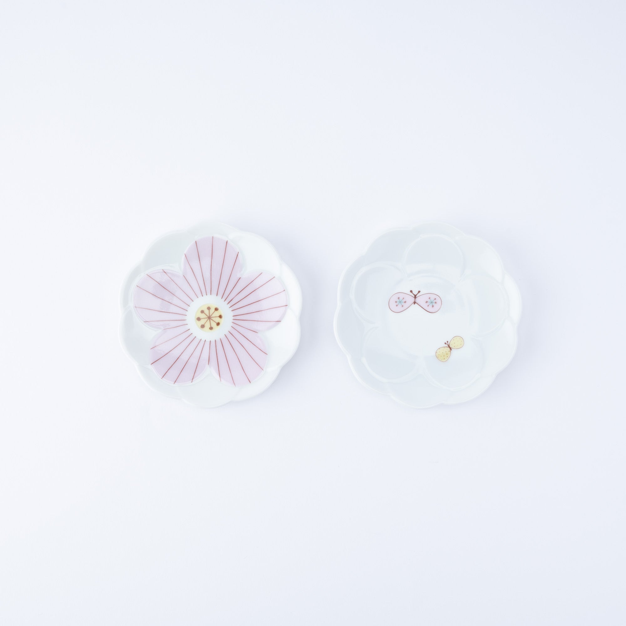 Butterfly & Flower Sauce Plate Set