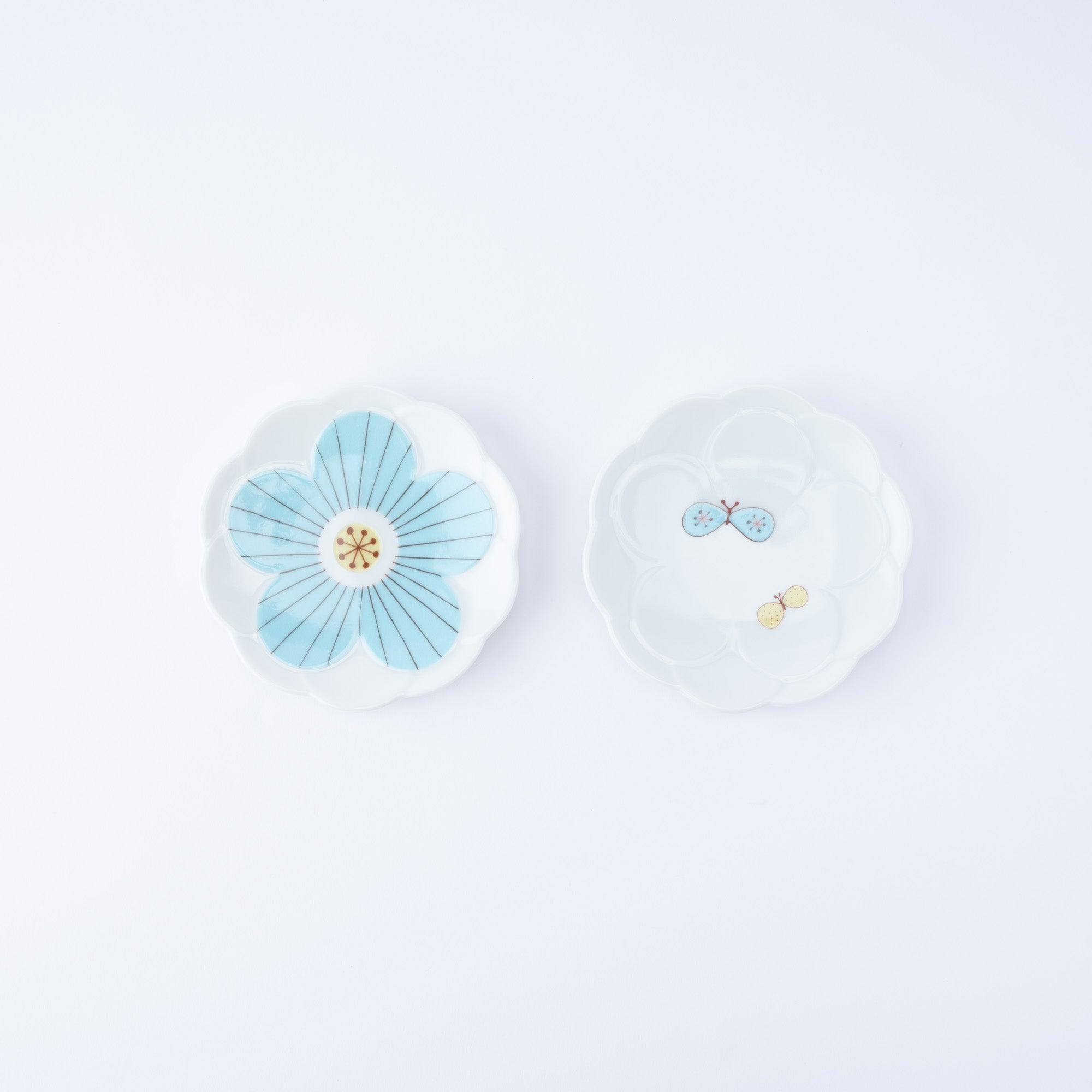 Butterfly & Flower Sauce Plate Set