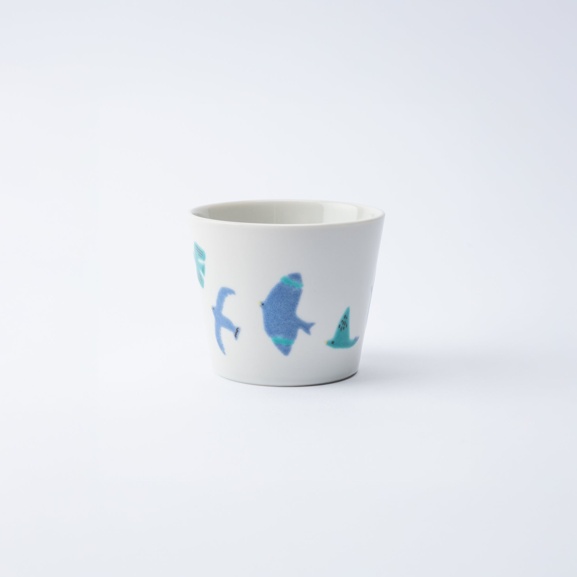 Playful Blue Japanese Teacup