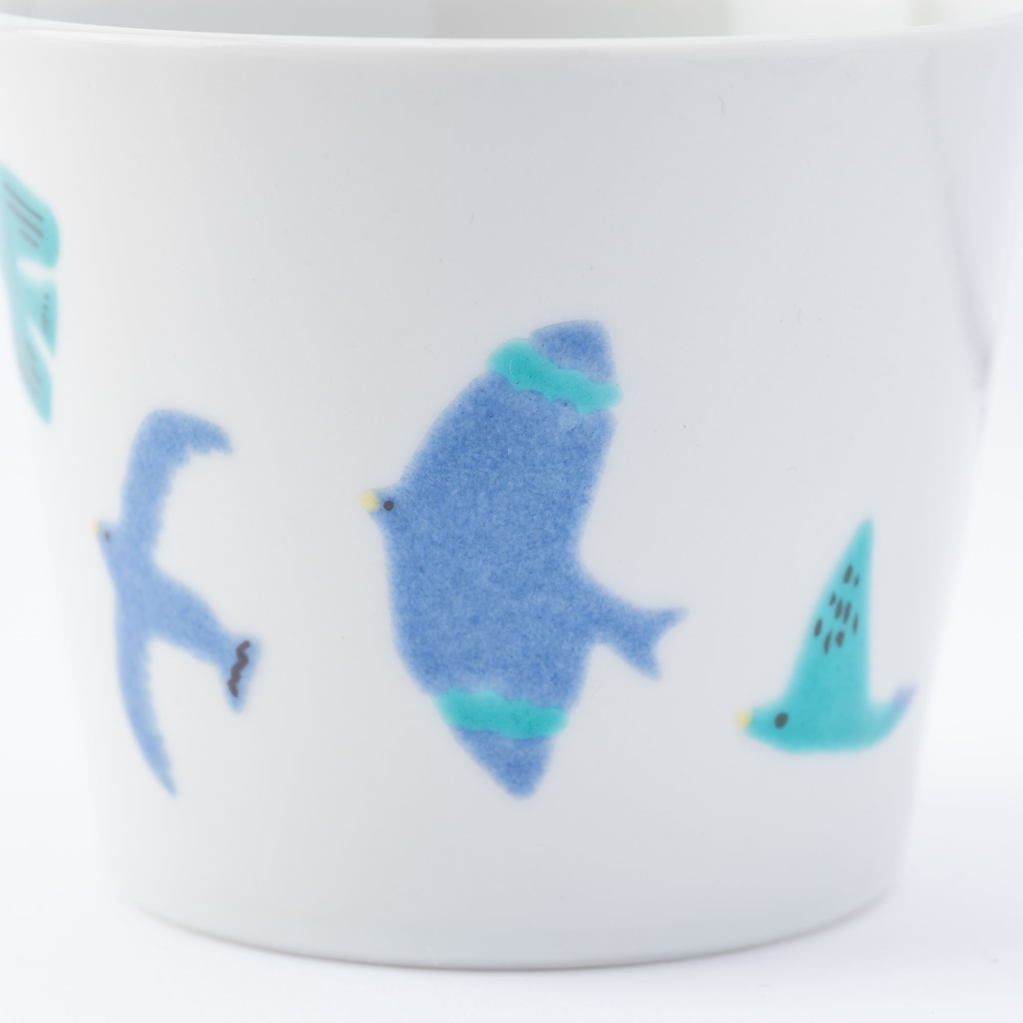 Playful Blue Japanese Teacup