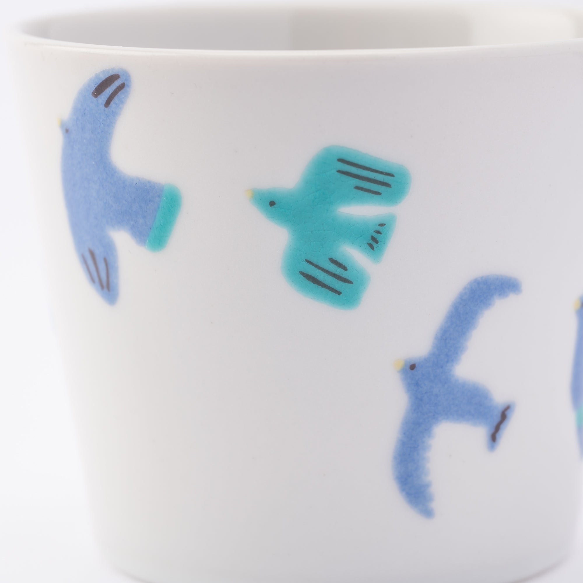 Playful Blue Japanese Teacup