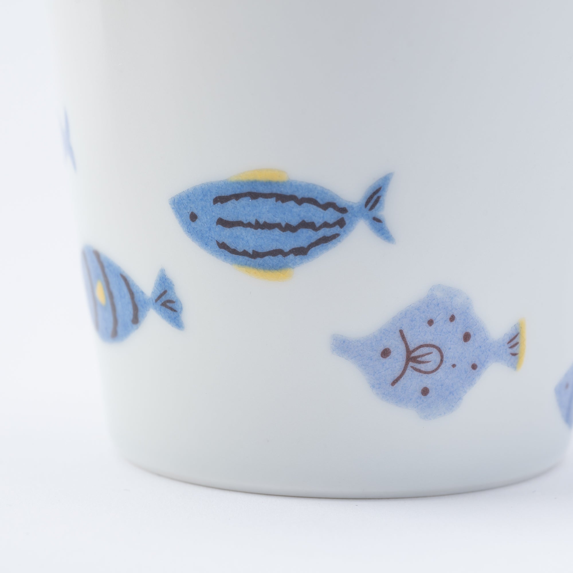 Playful Blue Japanese Teacup