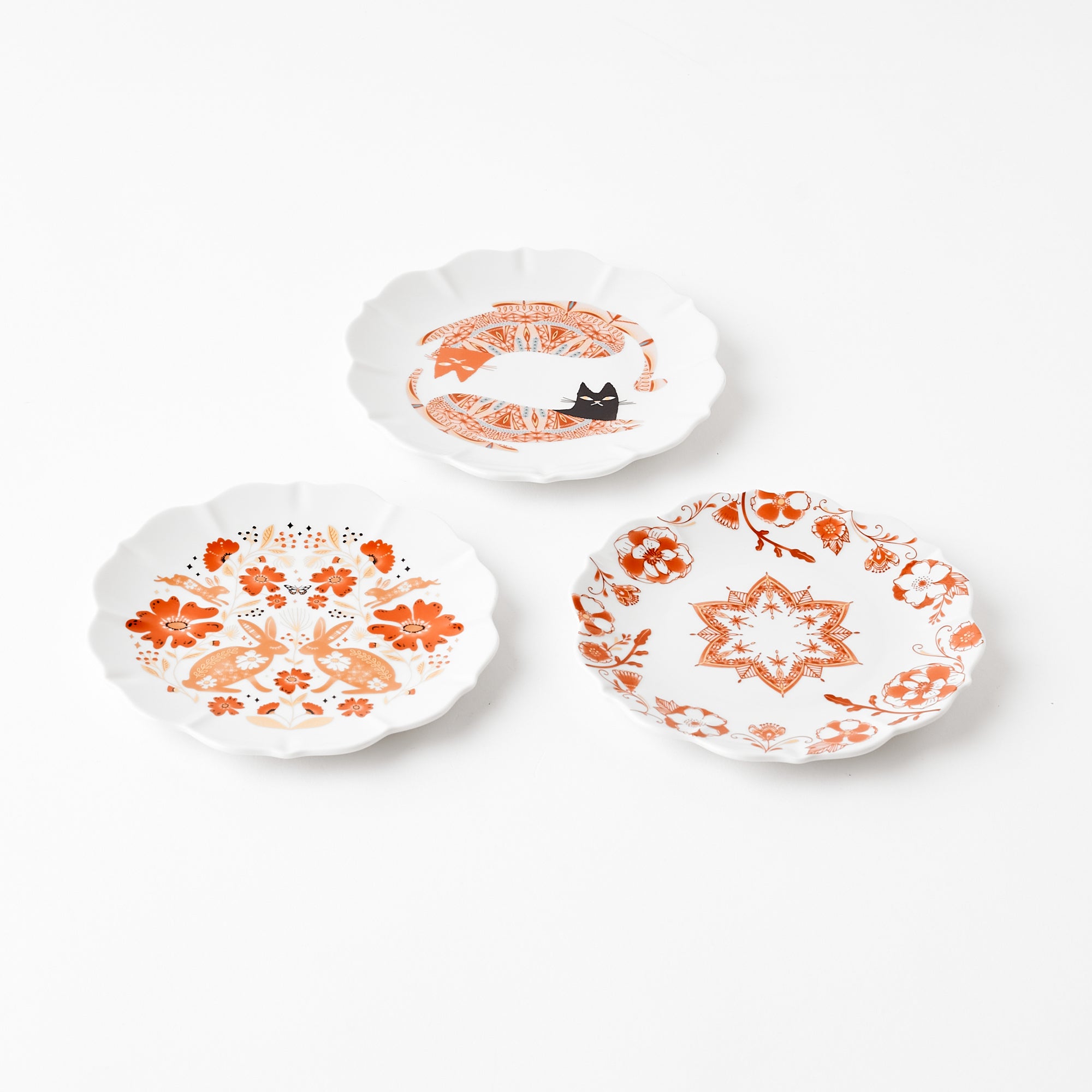 Red Motif Side Plate