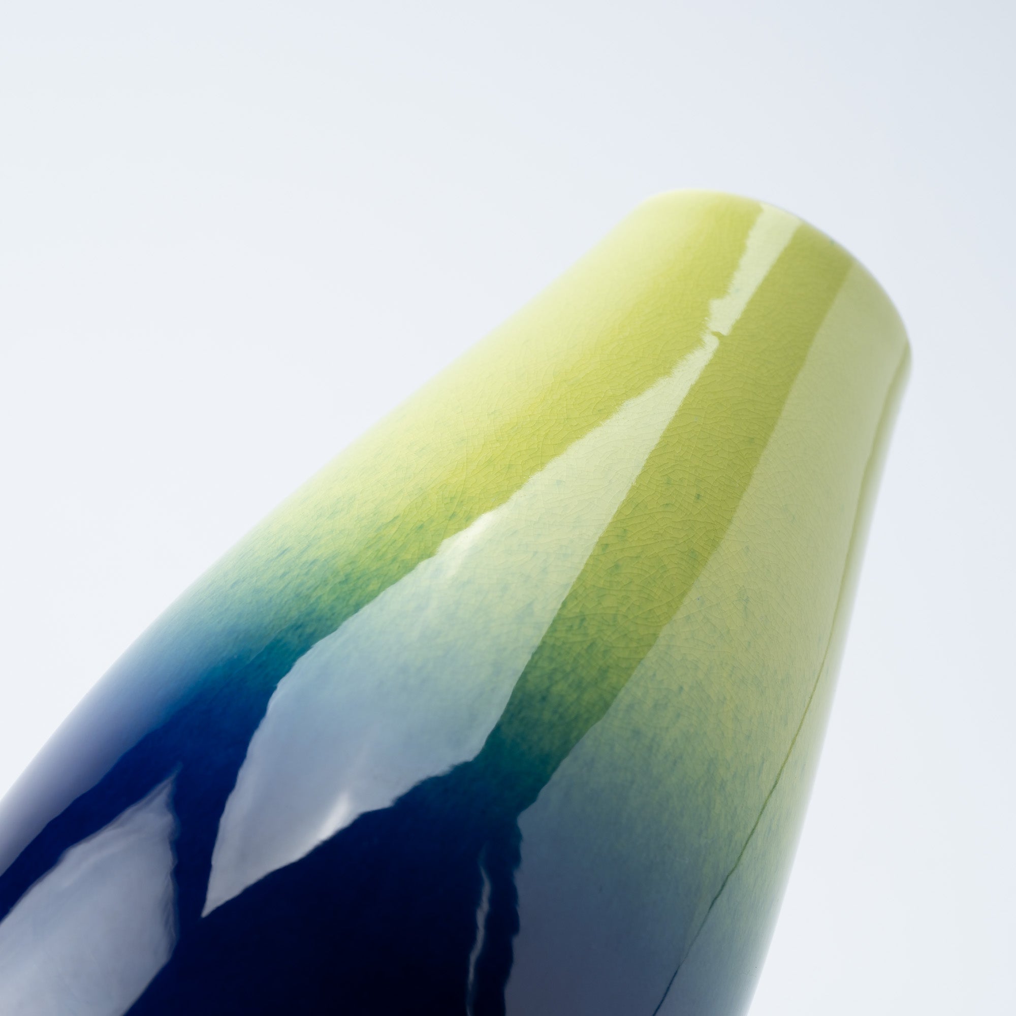 Blue Glaze Radiance Japanese Flower Vase