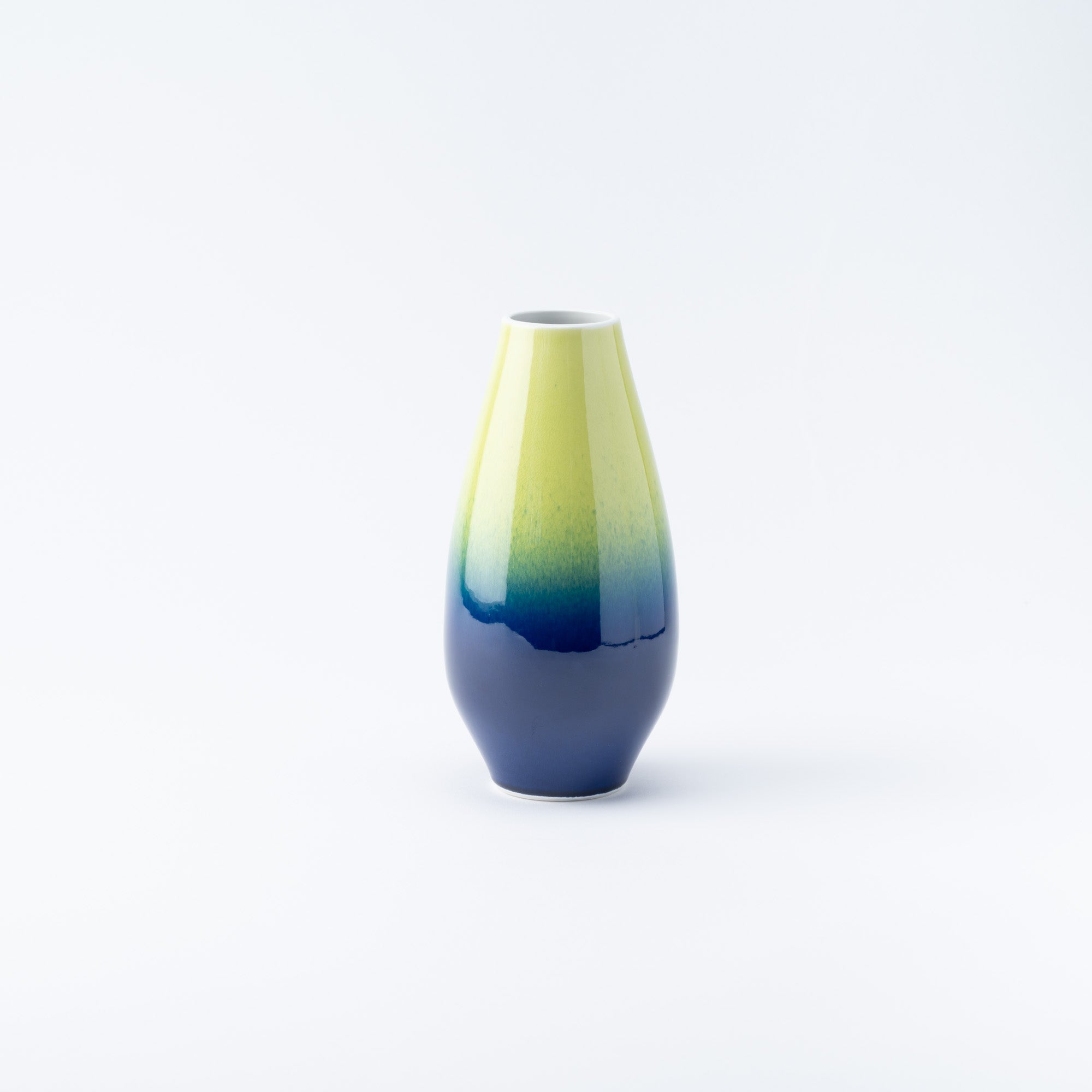 Blue Glaze Radiance Japanese Flower Vase