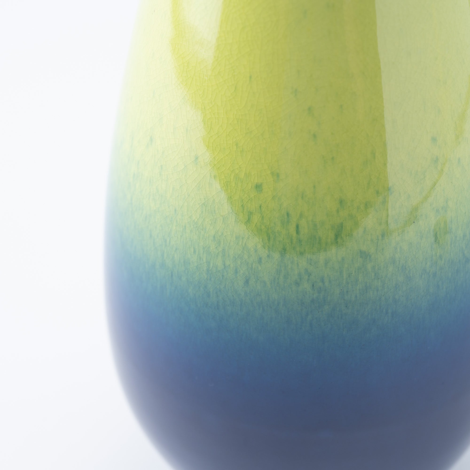 Blue Glaze Radiance Japanese Flower Vase