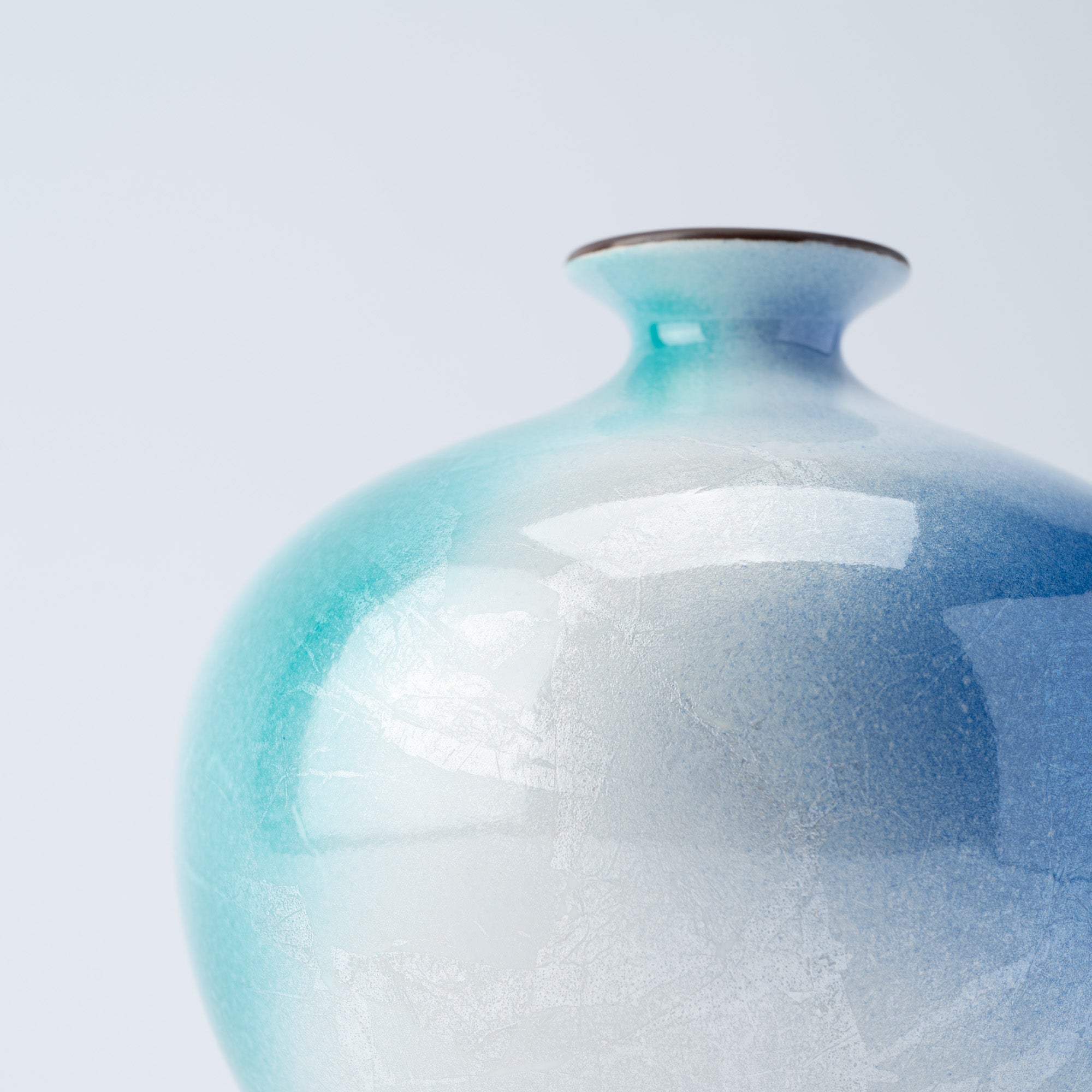 Two-Tone Ginsai Japanese Flower Vase