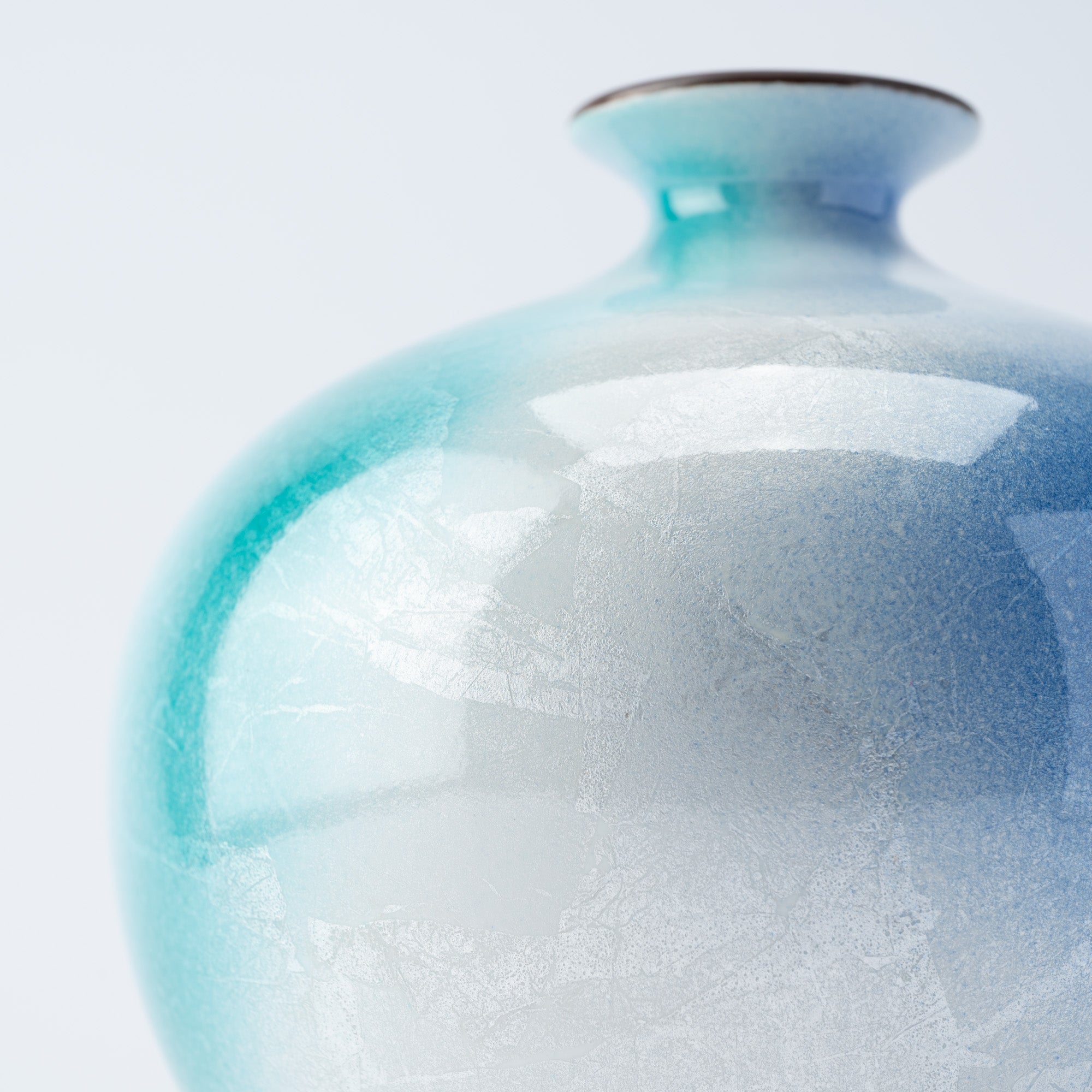 Two-Tone Ginsai Japanese Flower Vase