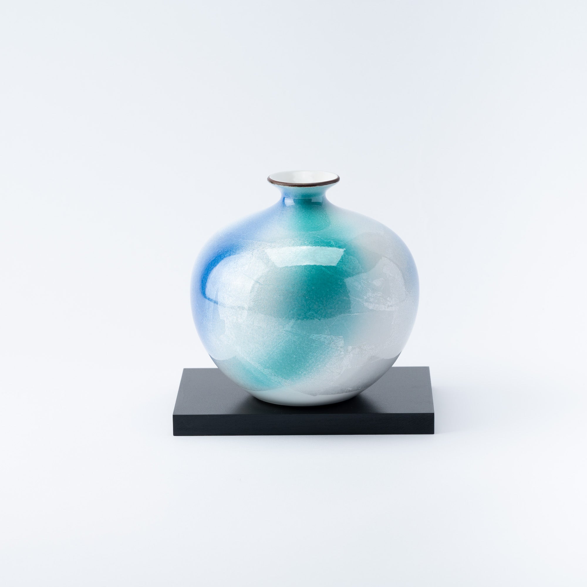 Two-Tone Ginsai Japanese Flower Vase