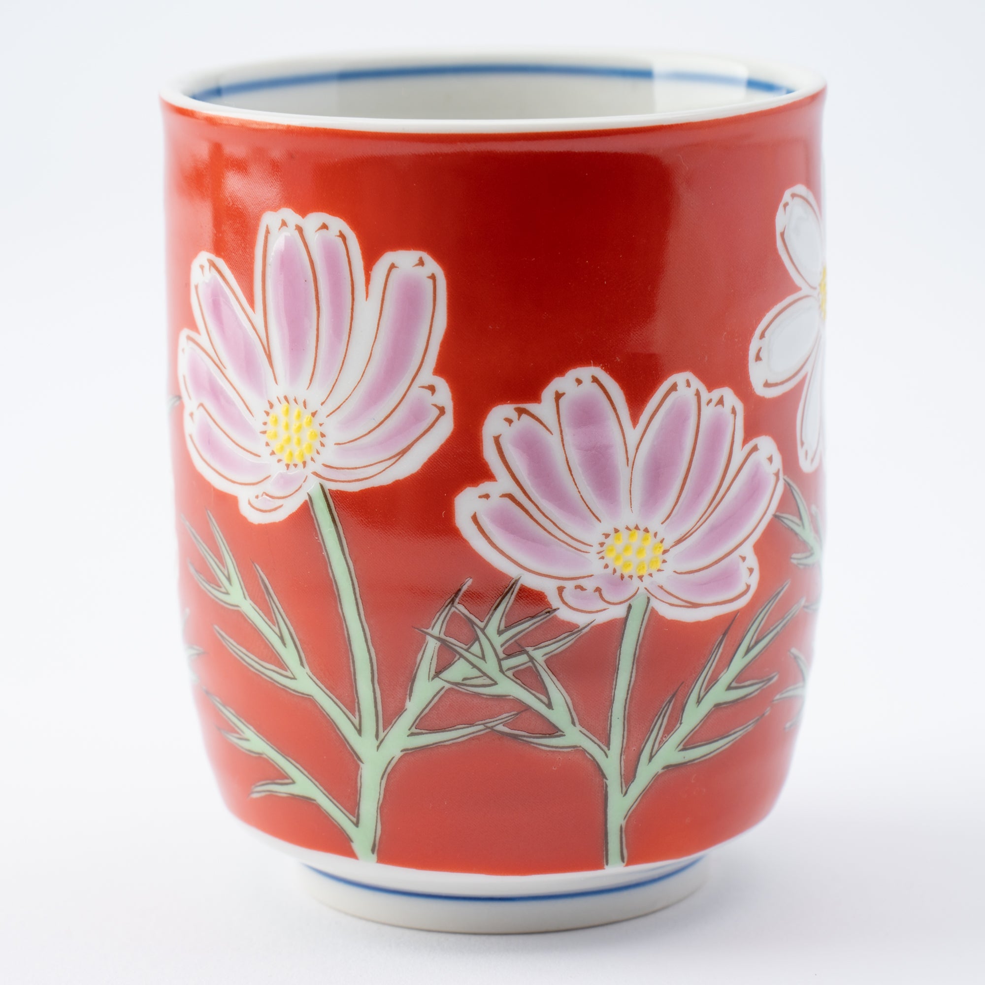 Seasonal Flowers Yunomi Japanese Teacup