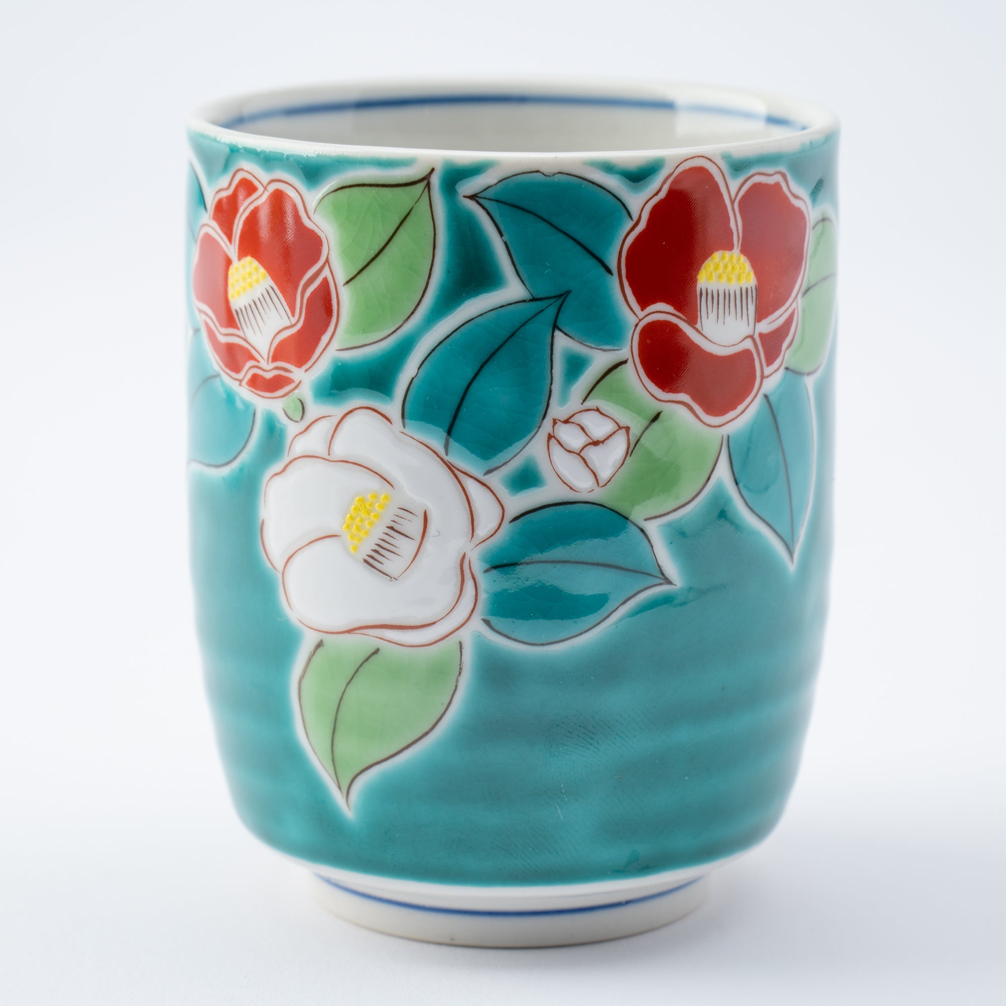 Seasonal Flowers Yunomi Japanese Teacup