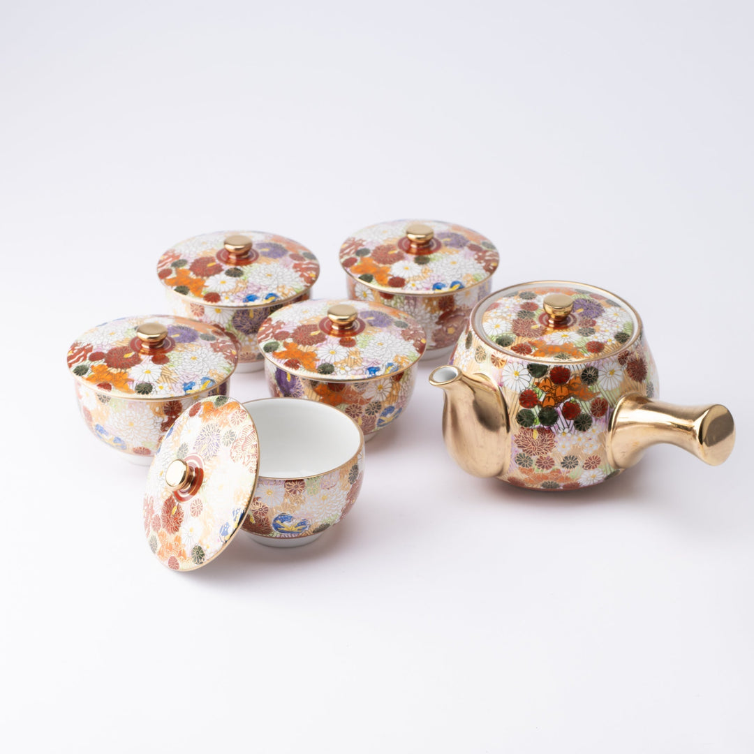 充実の品 Japanese Kutani Hanazume Teapot SHOP KUTANI JAPAN | Cups 5 - Set コーヒー・ティー用品