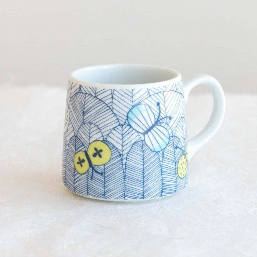 Harekutani Butterfly Kutani Mug - MUSUBI KILN - Handmade Japanese Tableware and Japanese Dinnerware