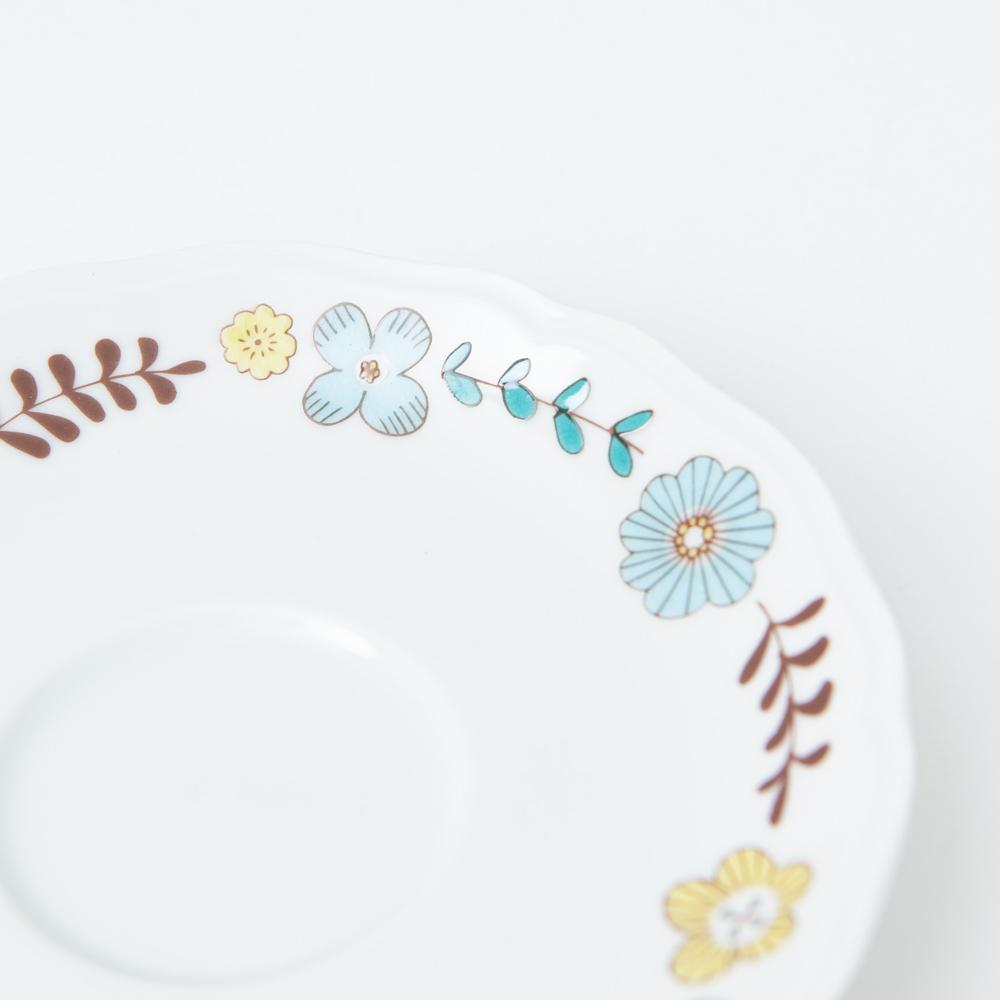 Harekutani Flower and Bird Cup and Saucer - MUSUBI KILN - Handmade Japanese Tableware and Japanese Dinnerware