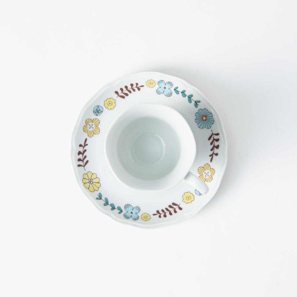 Harekutani Flower and Bird Cup and Saucer - MUSUBI KILN - Handmade Japanese Tableware and Japanese Dinnerware
