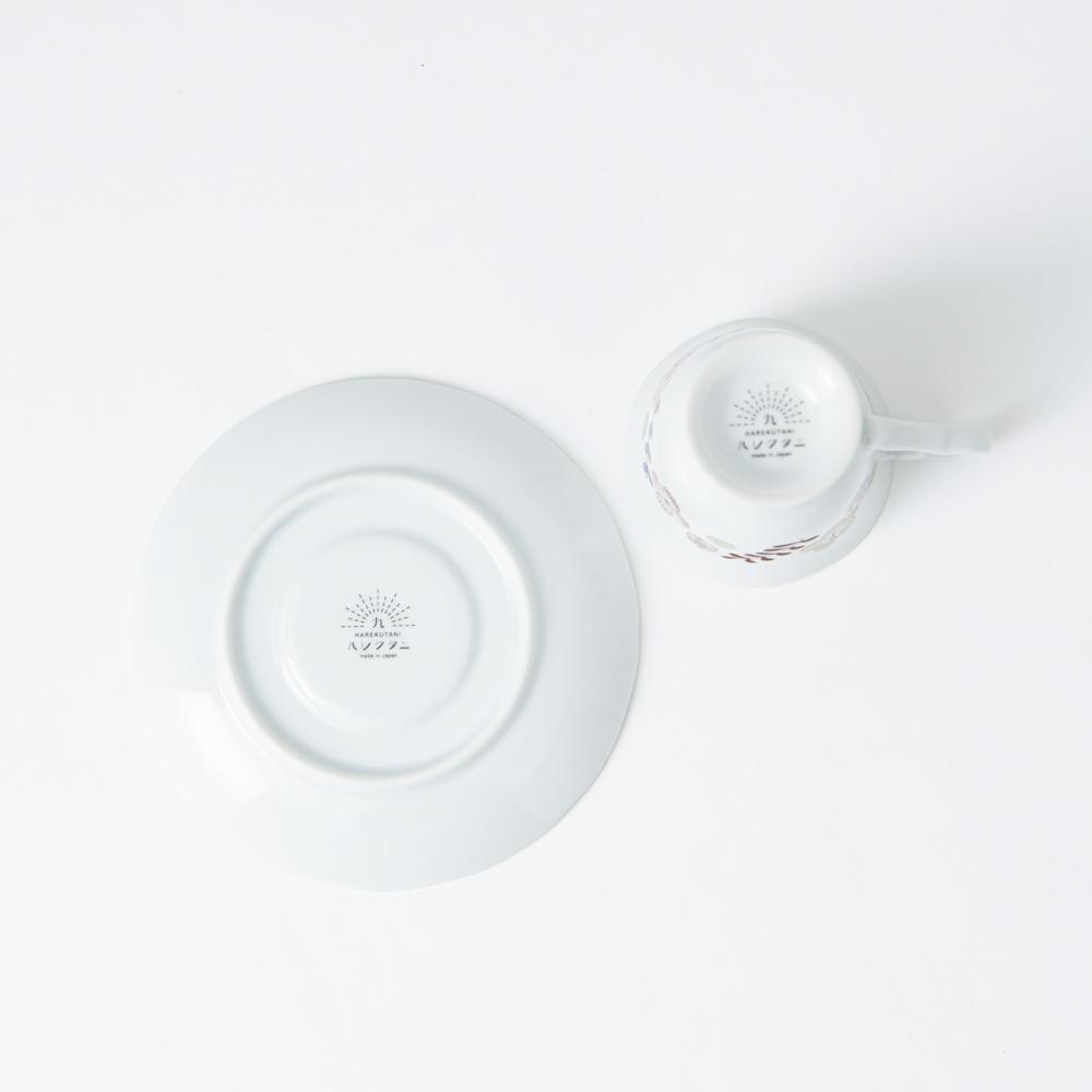 Harekutani Flower and Bird Cup and Saucer - MUSUBI KILN - Handmade Japanese Tableware and Japanese Dinnerware