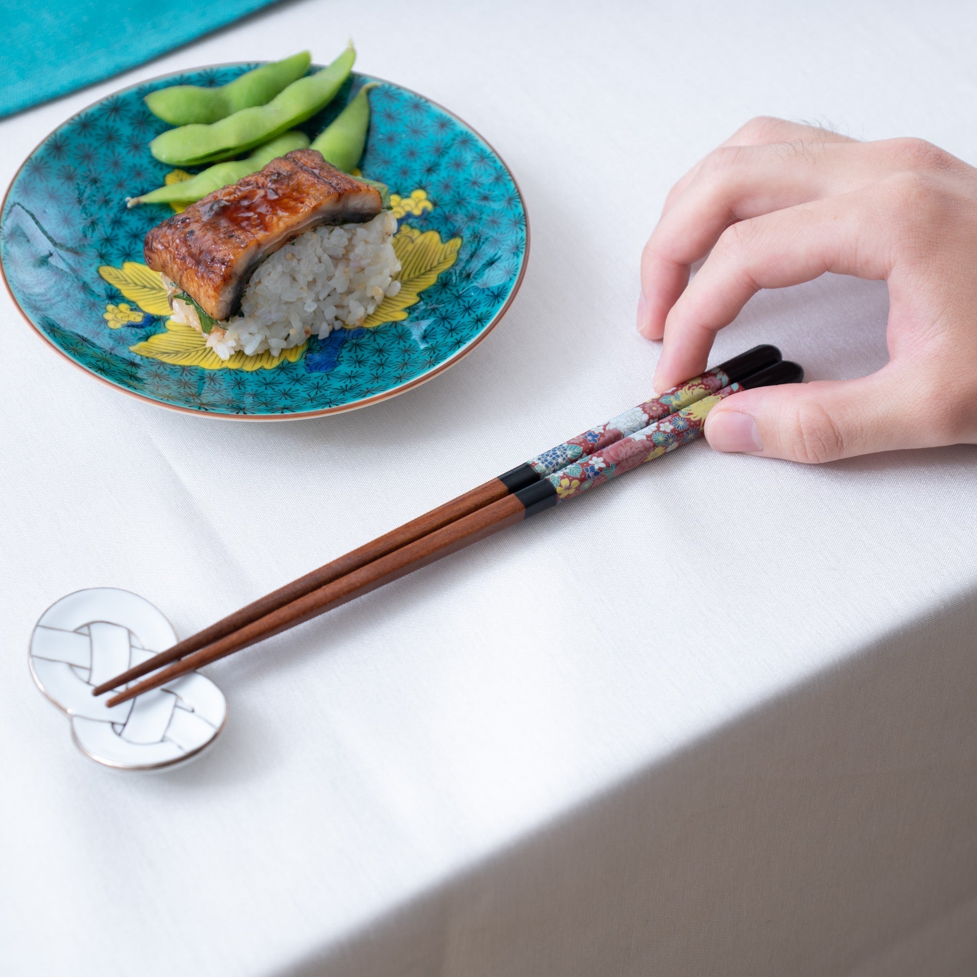 Seikou Kiln Black Kutani Color Reusable Chopsticks 23cm/9in - JAPAN KUTANI SHOP - Japanese Pottery