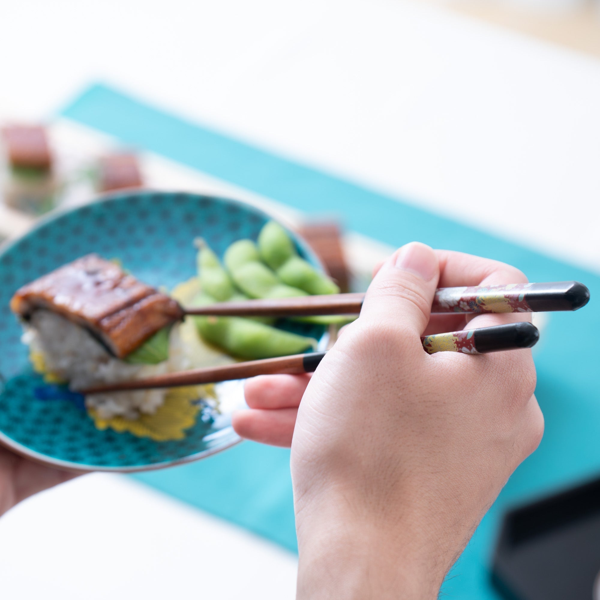 Seikou Kiln Black Kutani Color Reusable Chopsticks 23cm/9in - JAPAN KUTANI SHOP - Japanese Pottery