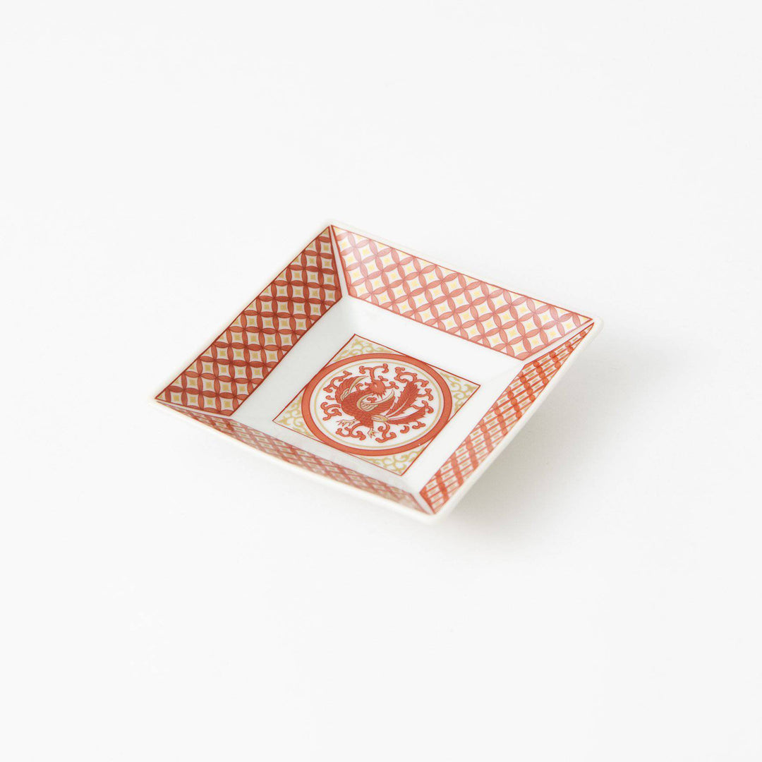 Seikou Kiln Jidai Kutani Square Sauce Plate Set | JAPAN Seikou Kiln Jidai Kutani Square Sauce Plate Set | JAPAN